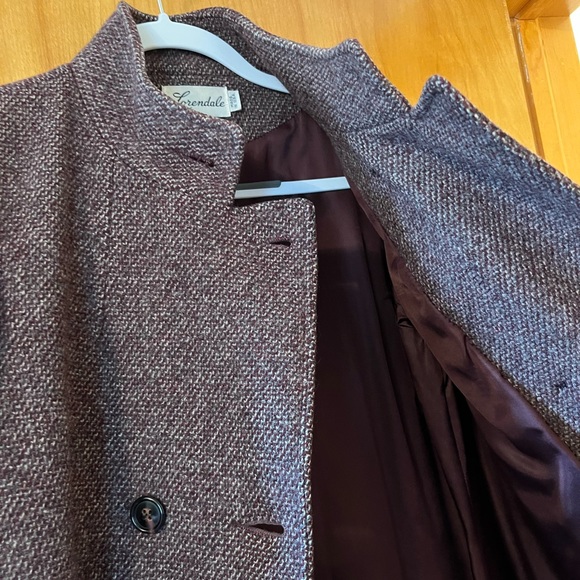 Lorendale Wool Lined Long Maxi Coat Vintage Heavy Purple Gray White Blend NICE - Picture 12 of 16